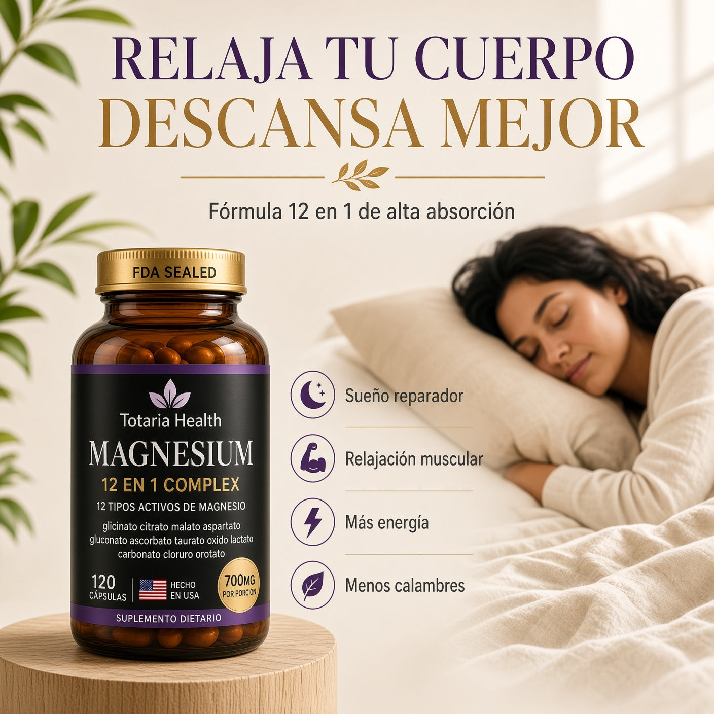 Magnesium 12 en 1 Complex - Mejora el sueño y reduce el estrés